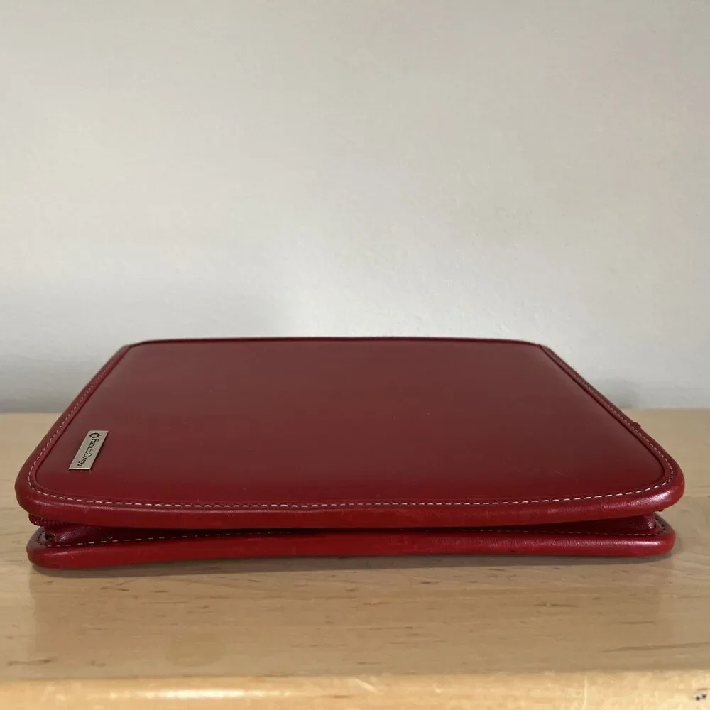 Franklin Covey Red Leather Zip Closure Red Vintage Planner Stationary